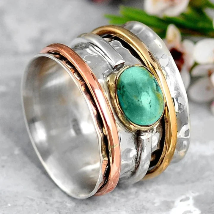 Coco - Vintage Ring Gold & Silber Türkis